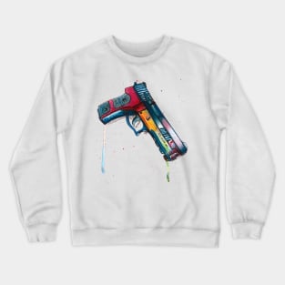 Watercolor Sig Sauer gun - make color not war Crewneck Sweatshirt